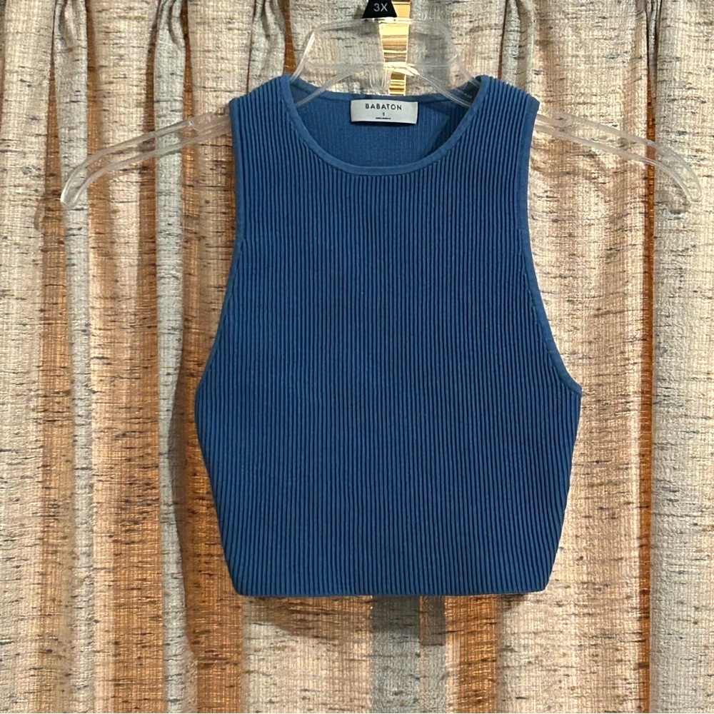 Babaton Rory Sculpt Knit Racer Cropped Tank - Small